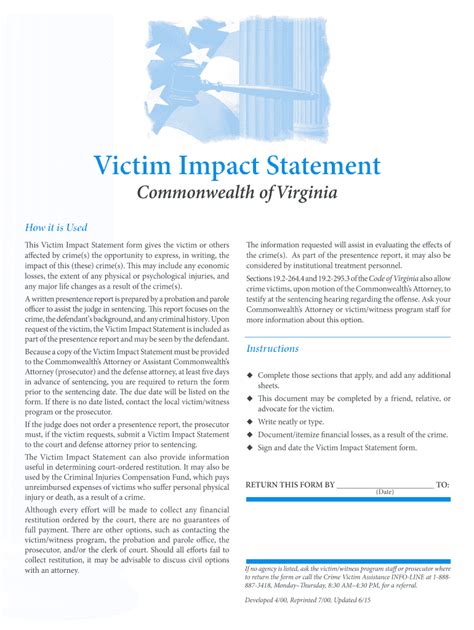 Victim Impact Statement E Ample Domestic Violence