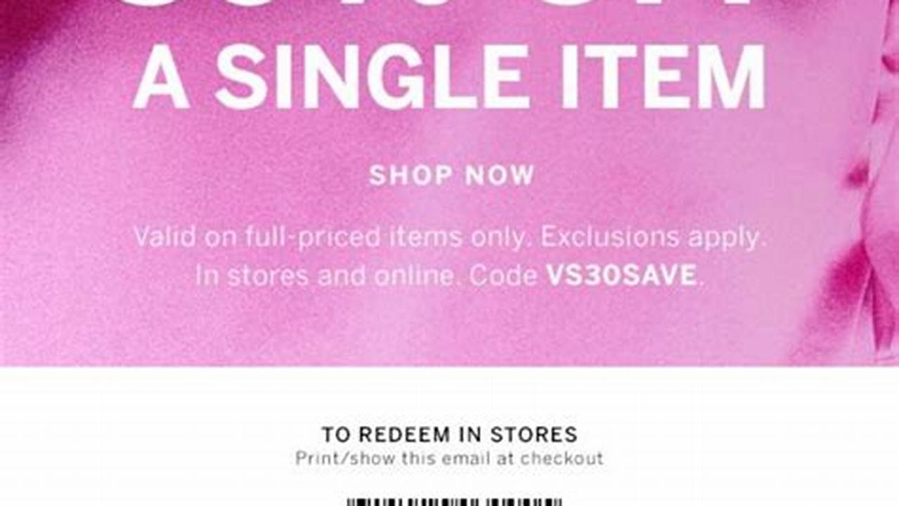 Victoria Secrets Offer Codes 2024