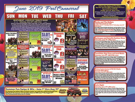 Victoryland Free Play Calendar