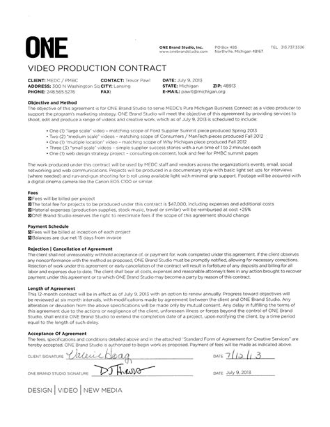 Video Editor Contract Template
