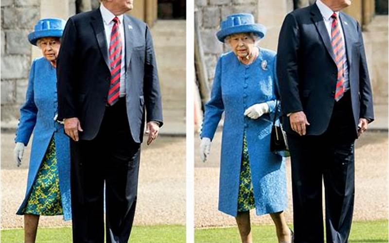 Video Of Trump Walking In Front Of Queen Elizabeth