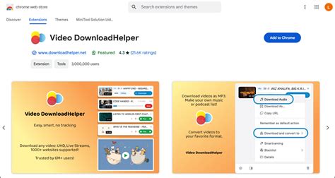 Video DownloadHelperを使ったURL抽出のイメージ