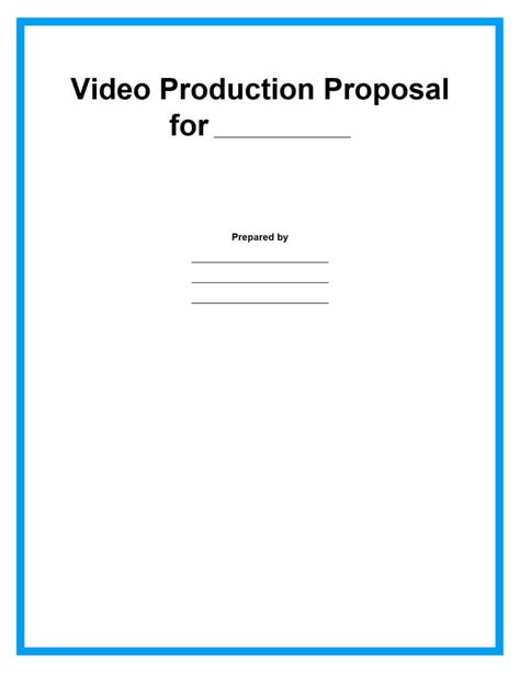 Video Production Proposal Template Lovely Video Proposal Template in