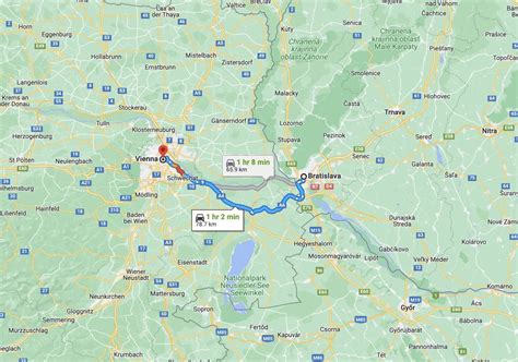 Vienna to Bratislava Distance
