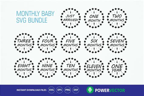 Download View Baby Monthly Milestone Svg DXF File Commercial Use Free PSD Mockups