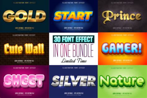 Download View Cartoon Style Font Effect Bundle Vol.3 SVG Commercial Use DXF Files