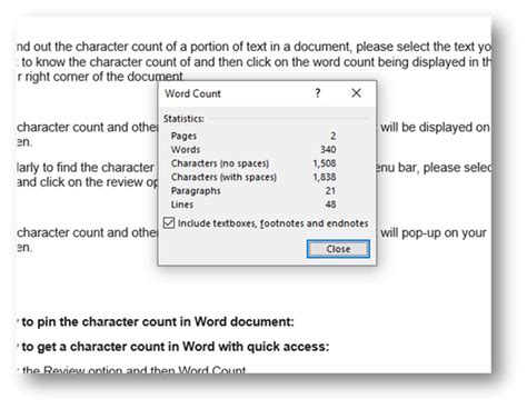 View Character &amp; Word Count With More Details