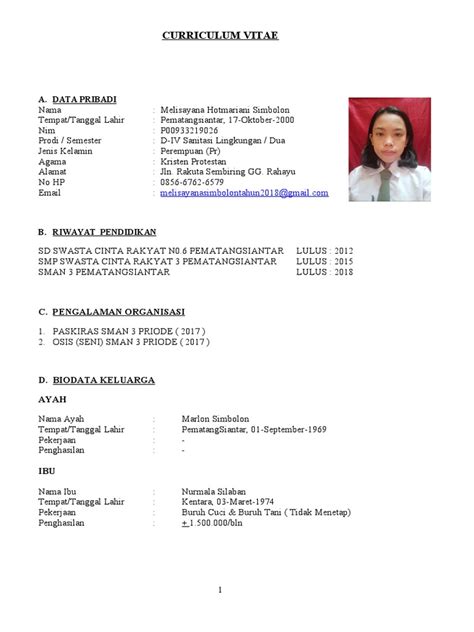 View Contoh Cv Beasiswa Pdf Png