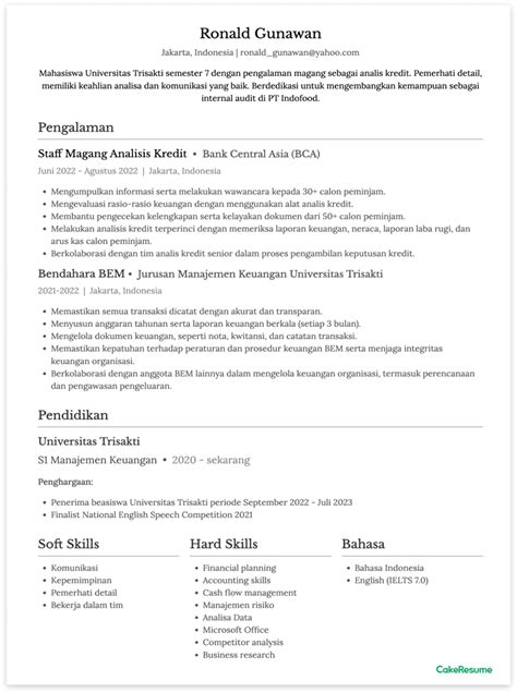 View Contoh Cv Dan Resume Bahasa