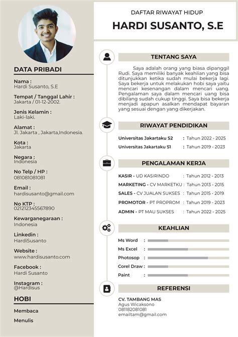 View Contoh Cv Lamaran Kerja Pdf