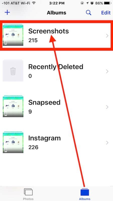 View Screenshots in the Album