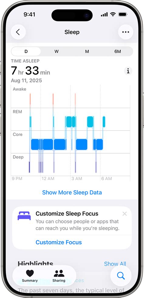 View your sleep data on your iPhone