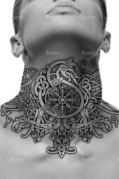 Viking Neck Tattoo