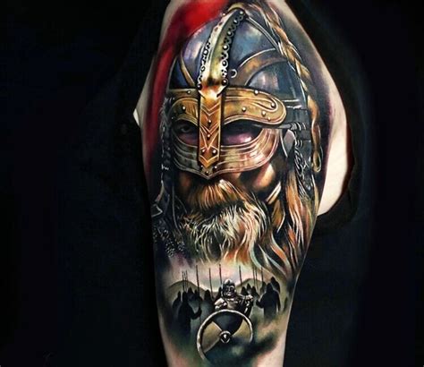 Half Sleeve Viking Warrior Tattoo For Guys » Tattoo Ideas