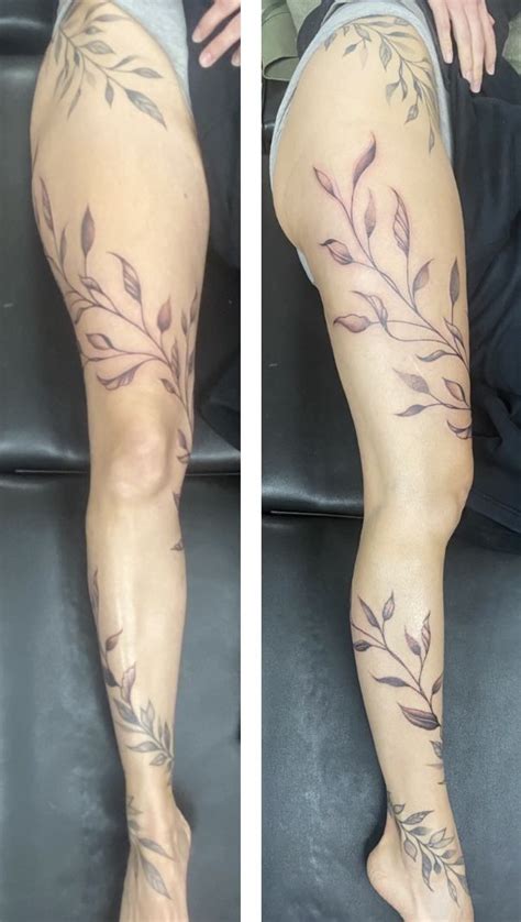 Vine Leg Tattoos