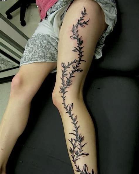 Vine Tattoos On Leg