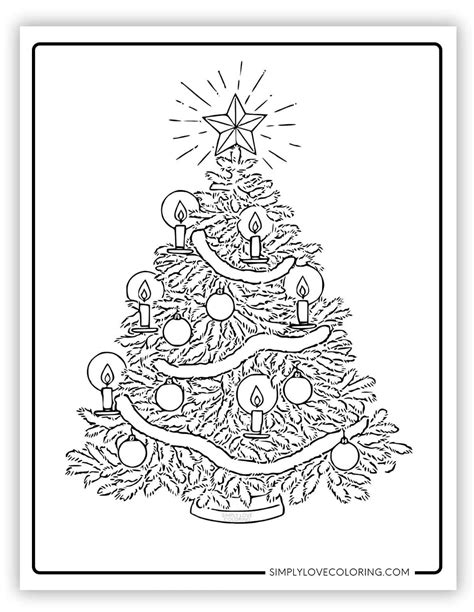 Vintage Christmas Tree Coloring Pages