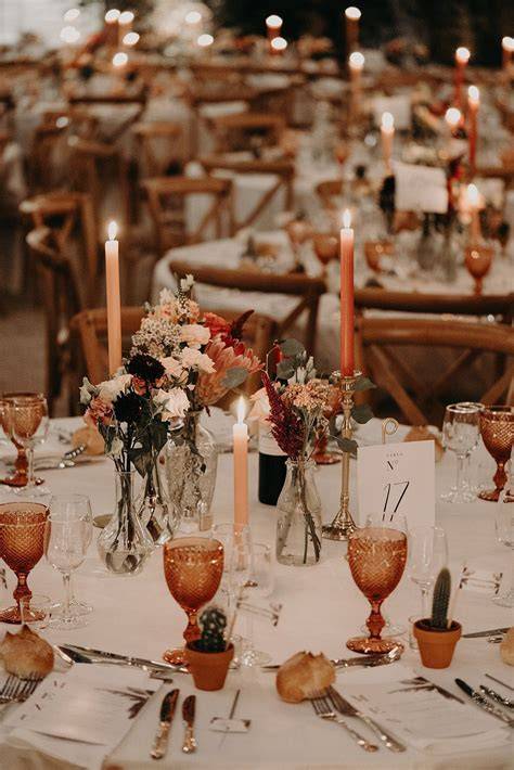 Vintage Fall Wedding Table Settings