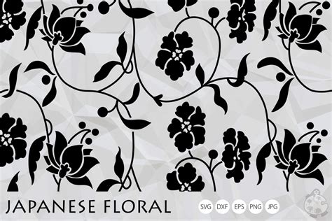 Download Vintage Floral Japanese Cut File Pattern DXF Files