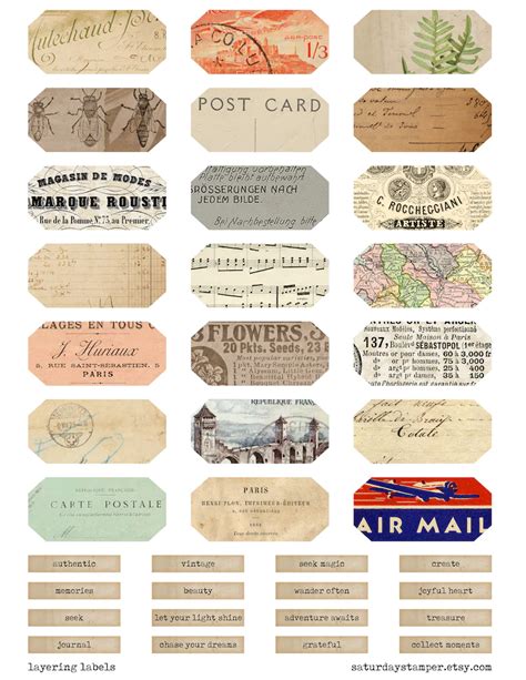 Download Vintage Labels Kit Printable
