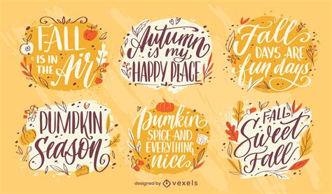 Vintage Lettering Autumn Quotes