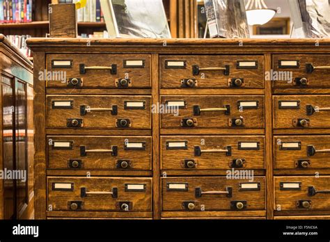 Vintage Library Card Catalog Drawers