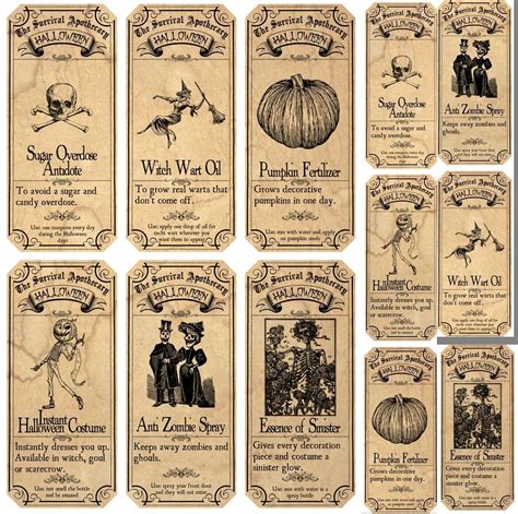 Vintage Printable Free Printable Halloween Apothecary Labels