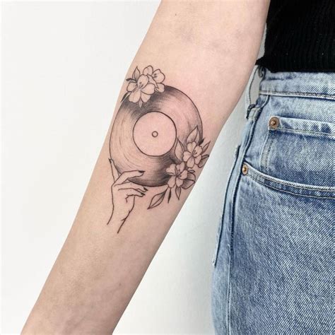 Vinyl Record Tribute Tattoo by Louise Flynn, High Society