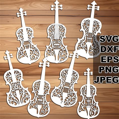 Download Violin Frame Cut Digital File DXF Files