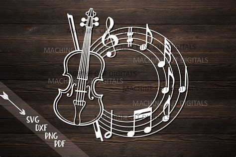 Download Violin Frame Cut Digital File For Crafts