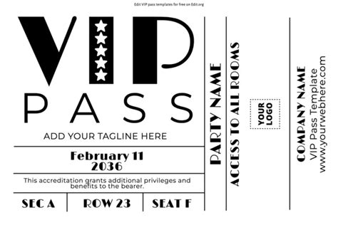 Vip Pass Template
