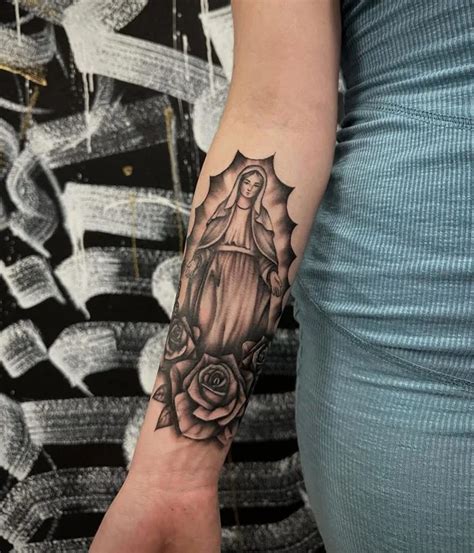 Virgin Mary Tattoo Forearm