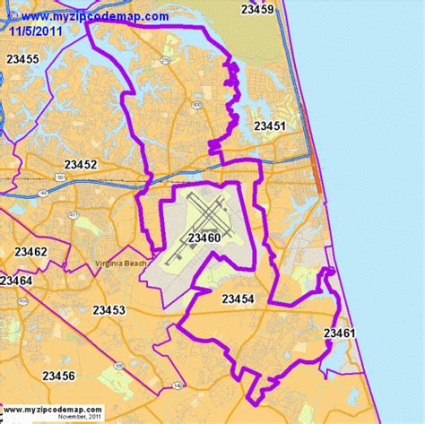 Virginia Beach Virginia Zip Code Map