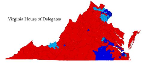 Map of Democratic majorities in the Virginia House of Delegates, 1993
