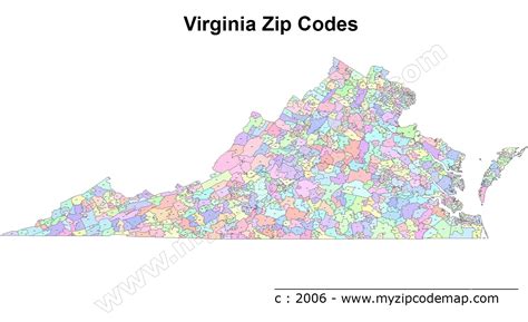 Virginia Zip Code Map and Population List in Excel