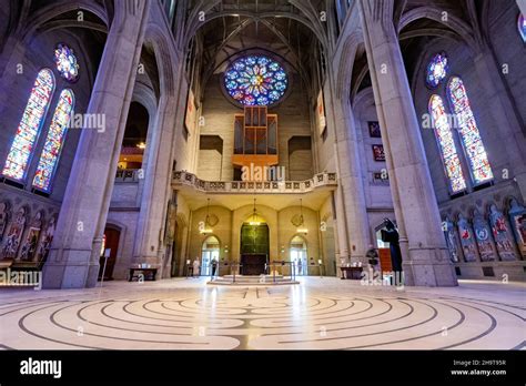 Visitors inside Grace Cathedral
