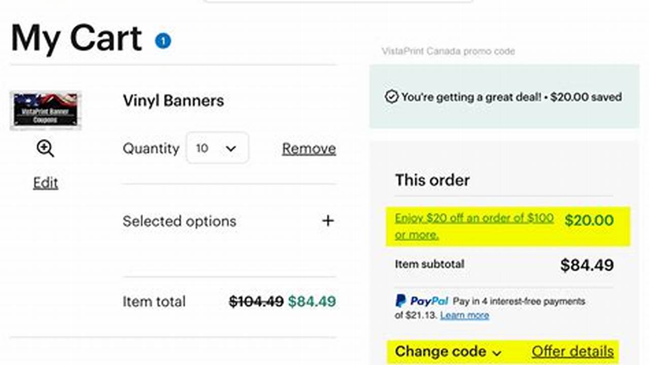Vistaprint Coupon Code 2025 Canada Discount Code