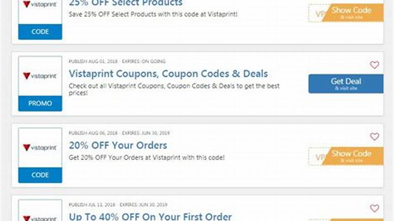 Vistaprint Coupon Code October 2024 Discount Code