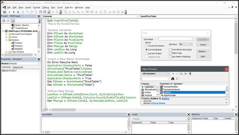 Visual Basic Editor in Excel
