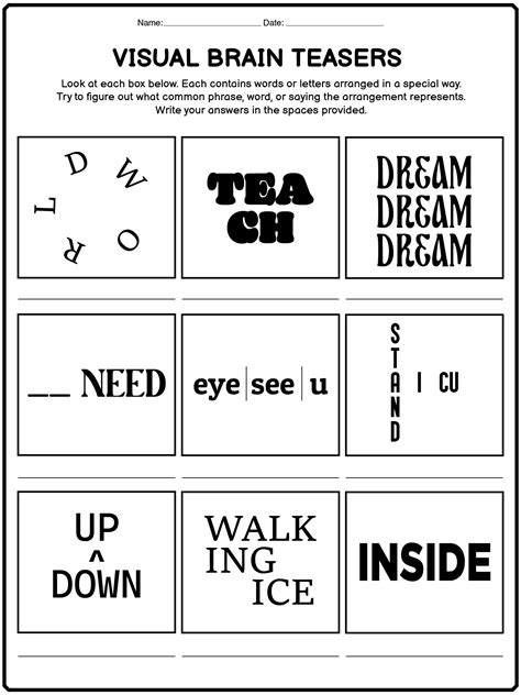 Visual Brain Teasers For Kids With Answers