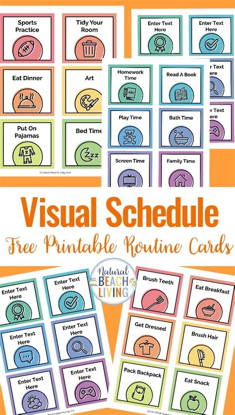 Visual Schedule Free Printable Routine Cards