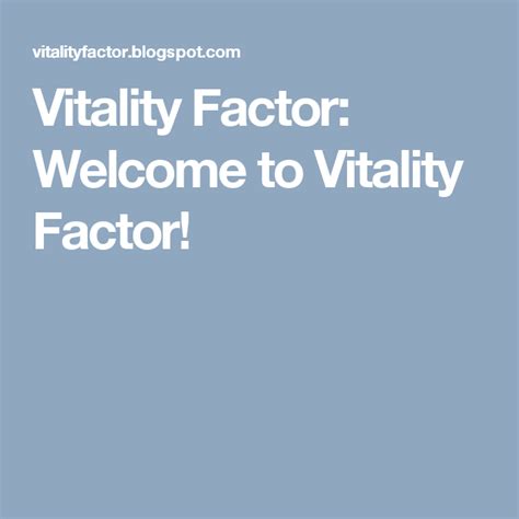 Vitality Factor Image