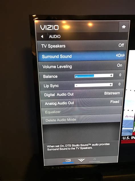 Vizio TV audio settings