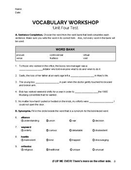 Unlocking Literary Excellence: Exploring Definitions with Vocabulary Workshop Level B Unit 4