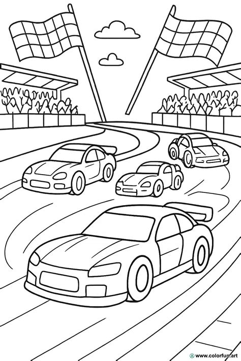 Voiture De Course Coloriage