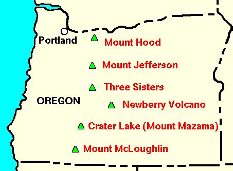Volcanoes In Oregon Map