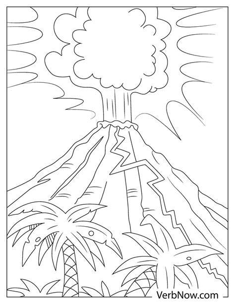 Volcanoes Coloring Page