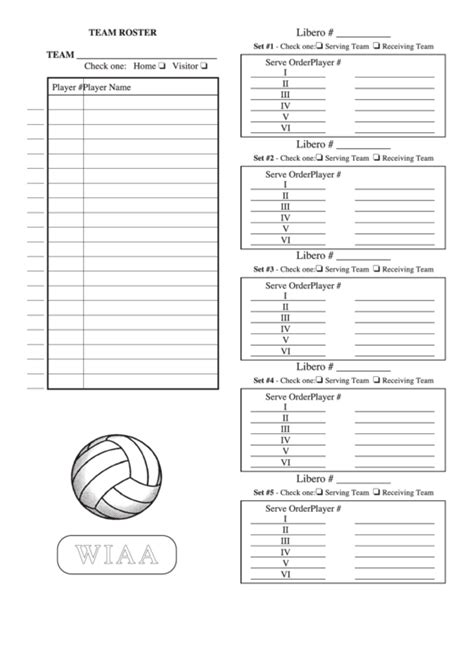 Volleyball Lineup Sheets Printable Free