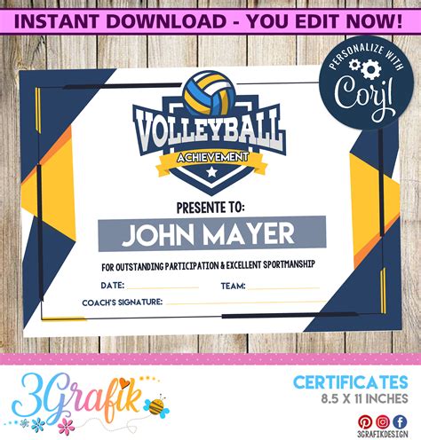 Volleyball Certificate party supplies