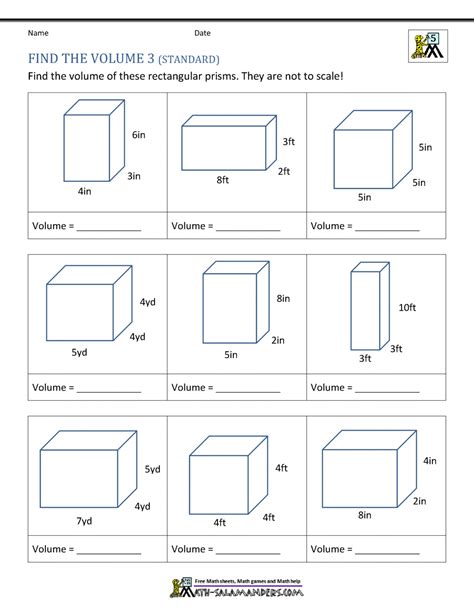 Volume Of Irregular Shapes Worksheets